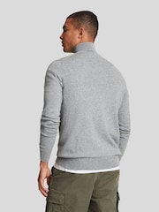 Lyle & Scott Grey Cotton Merino Quarter Zip Jumper - Image 3 of 5