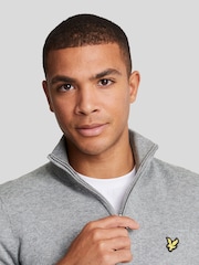 Lyle & Scott Grey Cotton Merino Quarter Zip Jumper - Image 4 of 5