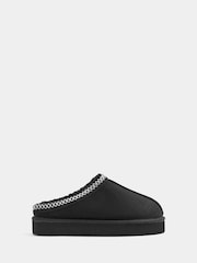 Yours Curve Black Wide Fit Faux Suede Embroidered Mules - Image 2 of 5