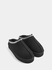 Yours Curve Black Wide Fit Faux Suede Embroidered Mules - Image 3 of 5