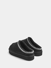 Yours Curve Black Wide Fit Faux Suede Embroidered Mules - Image 4 of 5