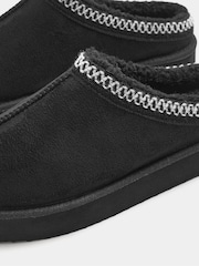 Yours Curve Black Wide Fit Faux Suede Embroidered Mules - Image 5 of 5