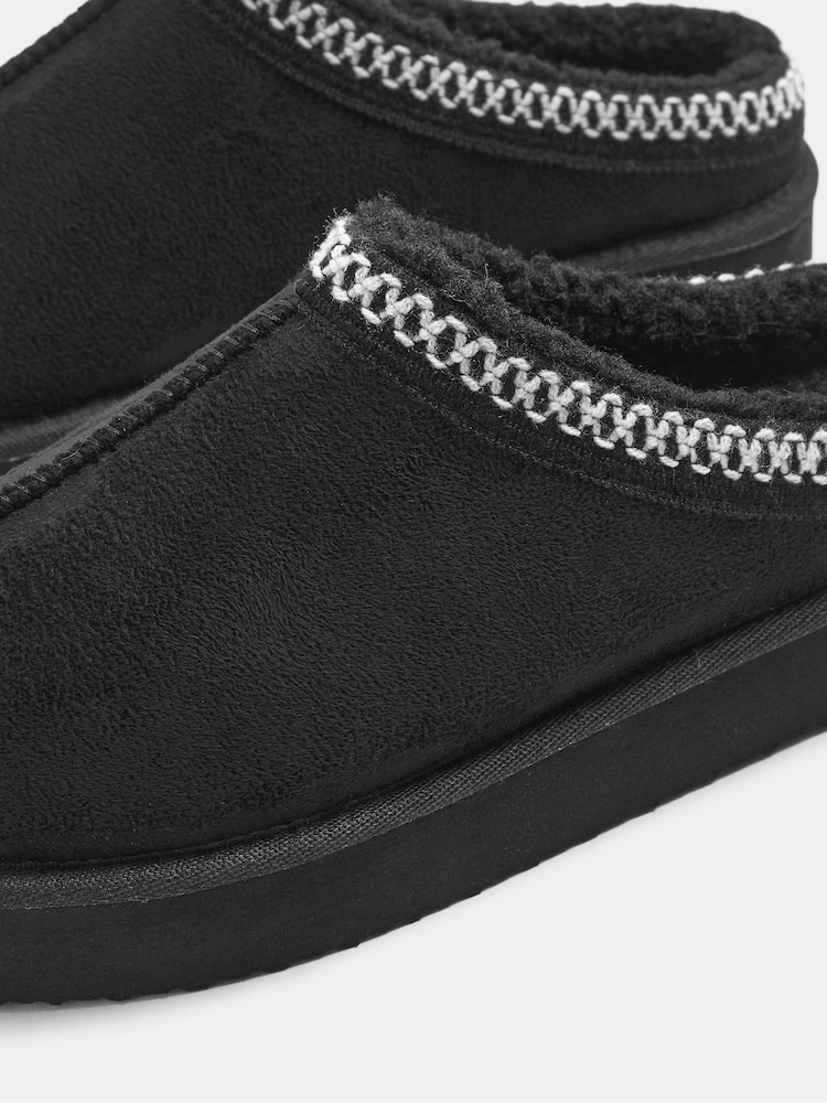 Yours Curve Black Wide Fit Faux Suede Embroidered Mules - Image 5 of 5 Yours Curve Black Wide Fit Faux Suede Embroidered Mules - Image 5 of 5