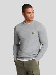 Lyle & Scott Grey Cotton Merino Crew Neck Jumper - Image 1 of 5