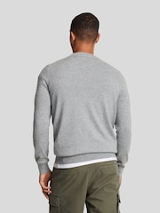 Lyle & Scott Grey Cotton Merino Crew Neck Jumper - Image 2 of 5
