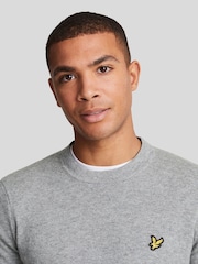 Lyle & Scott Grey Cotton Merino Crew Neck Jumper - Image 4 of 5