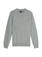 Lyle & Scott Grey Cotton Merino Crew Neck Jumper - Image 5 of 5