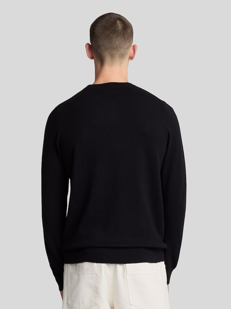 Lyle & Scott Black Cotton Merino Crew Neck Jumper - Image 2 of 8