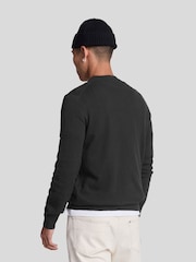 Lyle & Scott Black Cotton Merino Crew Neck Jumper - Image 3 of 8