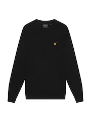 Lyle & Scott Black Cotton Merino Crew Neck Jumper - Image 8 of 8