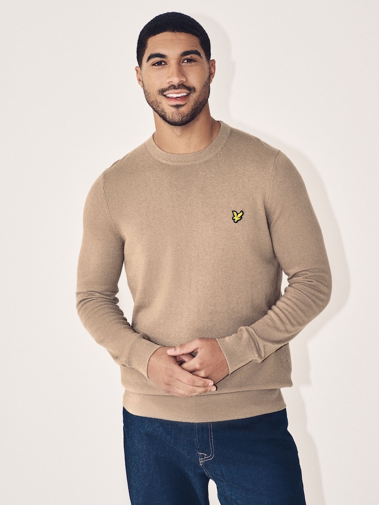 Lyle & Scott Natural Cotton Merino Crew Neck Jumper - Image 2 of 5