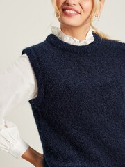 Joules Lily Blue Bouclé Vest - Image 2 of 5