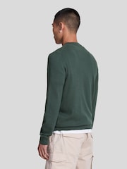 Lyle & Scott Green Cotton Merino Crew Neck Jumper - Image 2 of 5