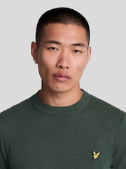 Lyle & Scott Green Cotton Merino Crew Neck Jumper - Image 4 of 5
