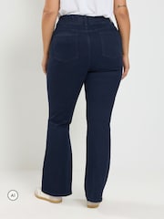 Yours Curve Blue Flare Jeans - Image 3 of 6