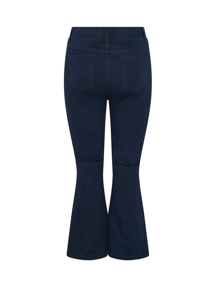 Yours Curve Blue Flare Jeans - Image 6 of 6