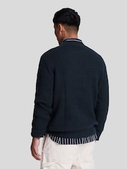 Lyle & Scott Navy Blue Waffle Knit Jumper - Image 2 of 5