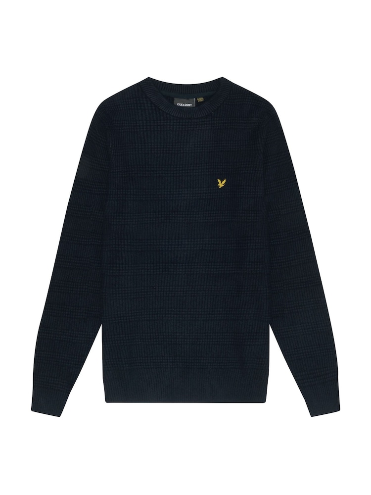 Lyle & Scott Navy Blue Waffle Knit Jumper - Image 5 of 5