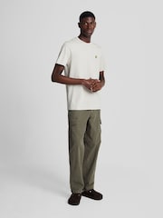 Lyle & Scott Ecru White Cotton Plain T-Shirt - Image 4 of 5
