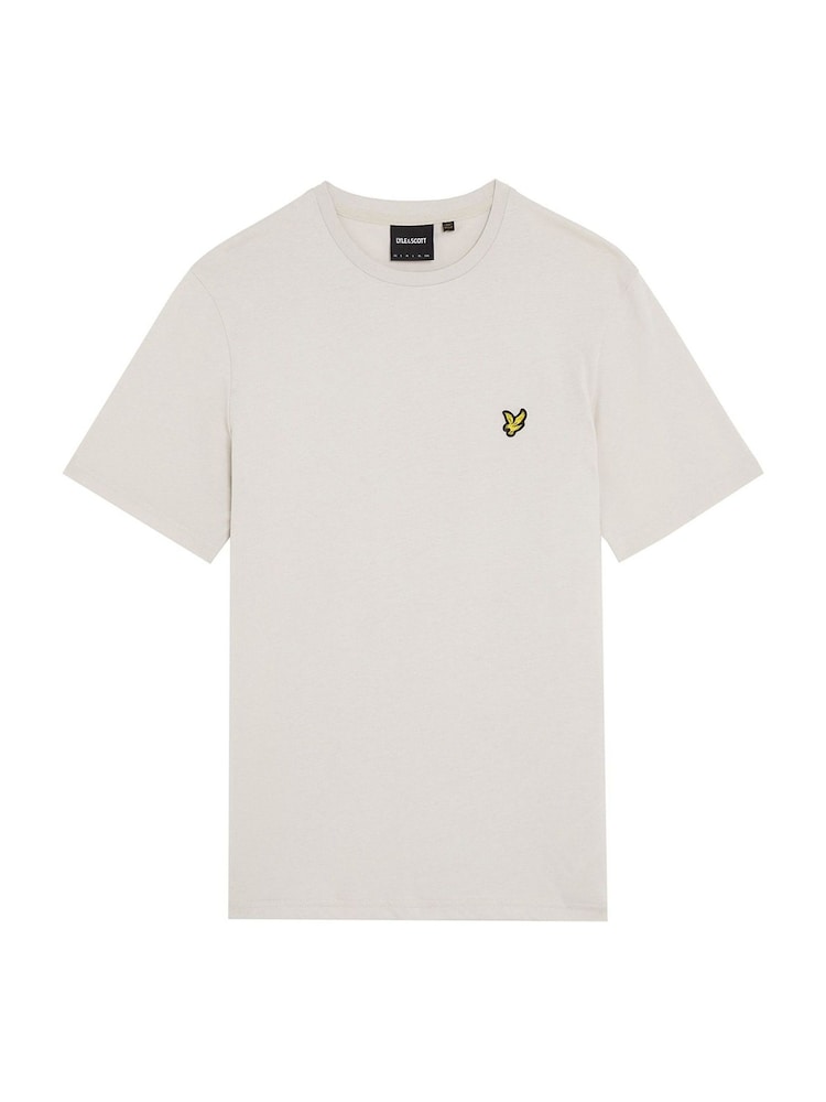 Lyle & Scott Ecru White Cotton Plain T-Shirt - Image 5 of 5