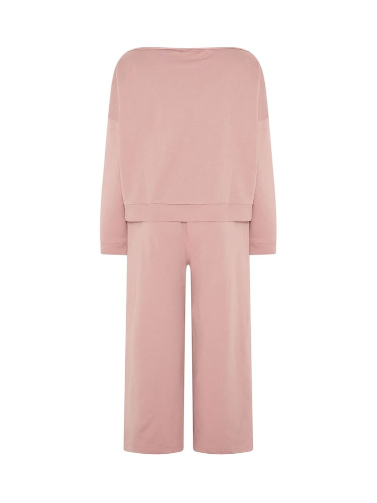 Yours Curve Pink Off Shoulder Sweatshirt & Wide Leg Joggers Set - Image 6 of 6 Yours Curve Pink Off Shoulder Sweatshirt & Wide Leg Joggers Set - Image 6 of 6