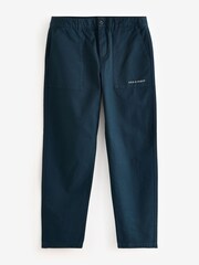 Lyle & Scott Blue Tapered Large Pocket 100% Cotton Trousers - Image 5 of 5