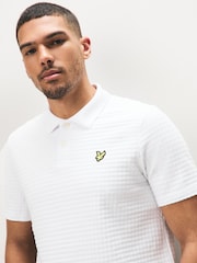 Lyle & Scott White Micro Argyle Polo Shirt - Image 4 of 5