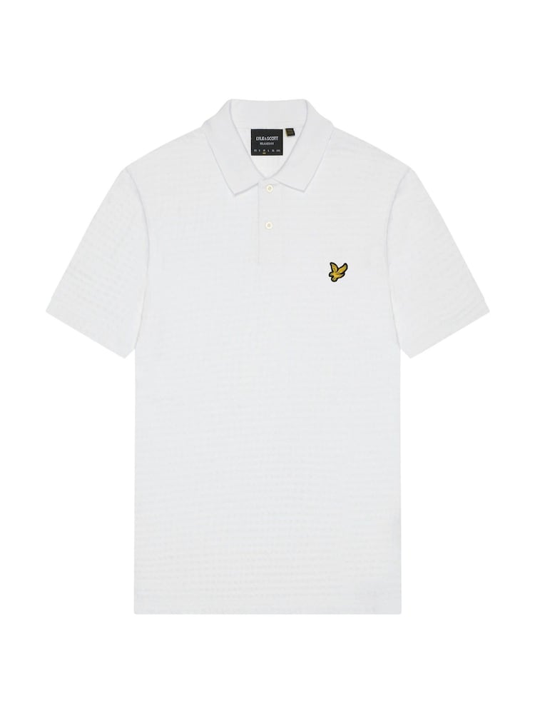 Lyle & Scott White Micro Argyle Polo Shirt - Image 5 of 5