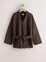 Chocoladebruin - Studio Wrap geborsteld loungevest - Afbeelding 7 van 9