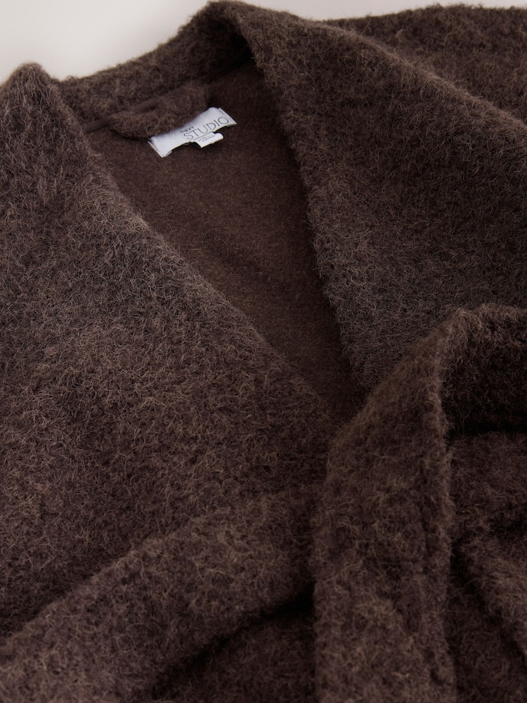 Chocoladebruin - Studio Wrap geborsteld loungevest - Afbeelding 9 van 9