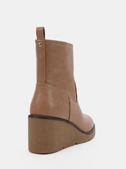 Novo Taupe Brown Jenna Mid Wedge Casual Ankle Boots - Image 4 of 6