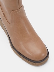 Novo Taupe Brown Jenna Mid Wedge Casual Ankle Boots - Image 5 of 6