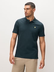 أزرق داكن أزرق - قميص بولو بتصميم مربعات Argyle صغيرة من Lyle & Scott - صورة 1 من 5