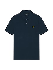 أزرق داكن أزرق - قميص بولو بتصميم مربعات Argyle صغيرة من Lyle & Scott - صورة 5 من 5