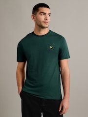 Зеленый - Хлопковая футболка с вырезом под горло Lyle & Scott - Изображение 1 из 4