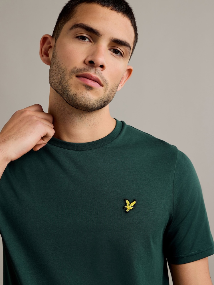 Lyle & Scott Green Crew Neck 100% Cotton T-Shirt - Image 3 of 4