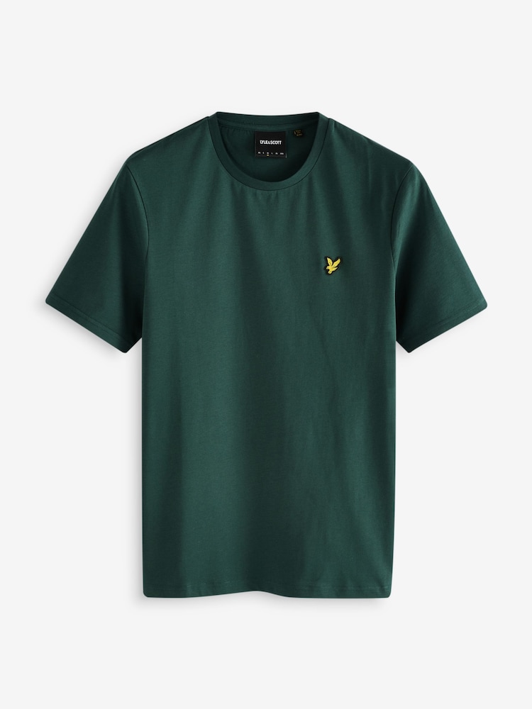 Зеленый - Хлопковая футболка с вырезом под горло Lyle & Scott - Изображение 4 из 4