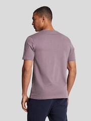 Lyle & Scott Mauve Purple Crew Neck 100% Cotton T-Shirt - Image 3 of 5