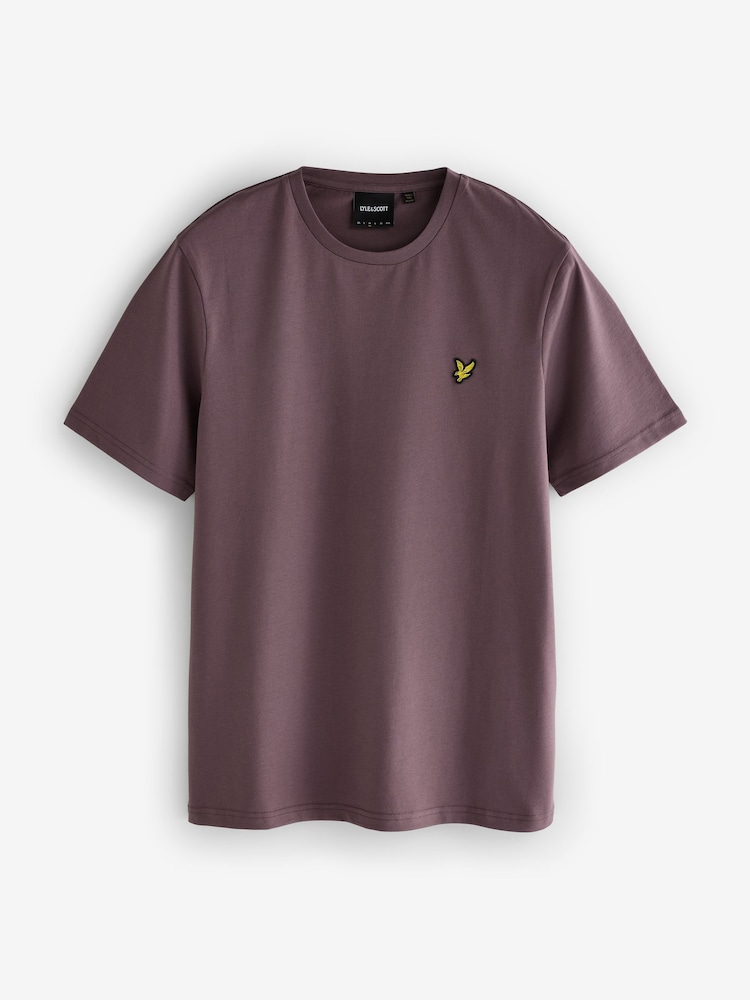 Lyle & Scott Mauve Purple Crew Neck 100% Cotton T-Shirt - Image 5 of 5