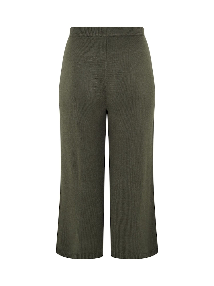 Yours Curve Green Limited Wide Leg Knitted Trousers - Image 6 of 6
