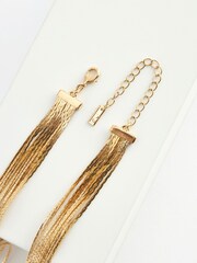 Gold Tone Layered Snake Chain Necklace - Image 5 of 5
