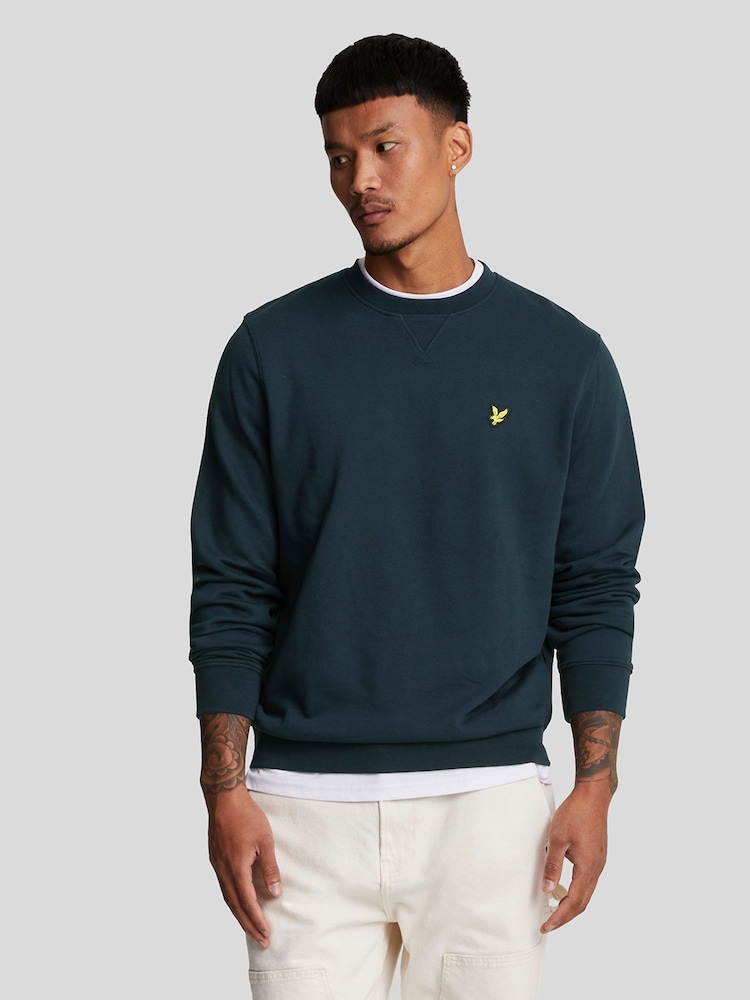 Lyle & Scott Navy Blue Tartan Heritage Graphic 100% Cotton Sweatshirt - Image 1 of 5
