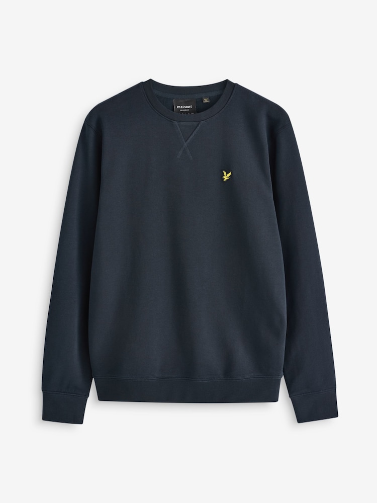 Lyle & Scott Navy Blue Tartan Heritage Graphic 100% Cotton Sweatshirt - Image 5 of 5