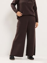 Yours Curve Brown Limited Wide Leg Knitted Trousers - Image 2 of 6