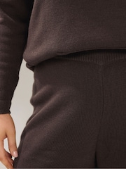 Yours Curve Brown Limited Wide Leg Knitted Trousers - Image 4 of 6