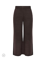 Yours Curve Brown Limited Wide Leg Knitted Trousers - Image 5 of 6