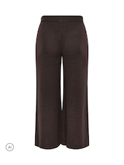 Yours Curve Brown Limited Wide Leg Knitted Trousers - Image 6 of 6