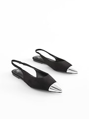 Black Forever Comfort® Metallic Toe Slingback Shoes - Image 3 of 8