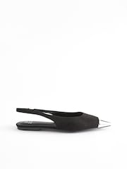 Black Forever Comfort® Metallic Toe Slingback Shoes - Image 4 of 8