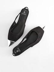 Black Forever Comfort® Metallic Toe Slingback Shoes - Image 5 of 8
